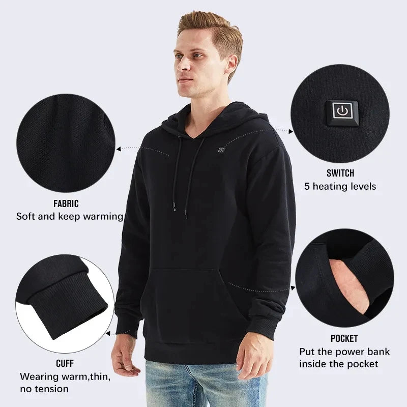 Smart värmande Hoodie med powerbank anslutning